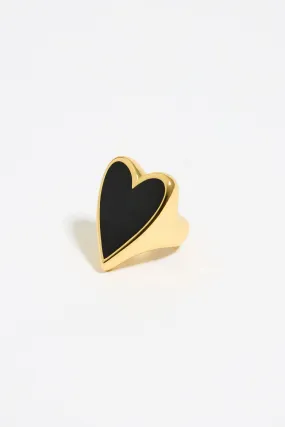 Anillo corazón negro