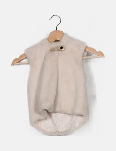 Beige Faux Fur Vest at Primark