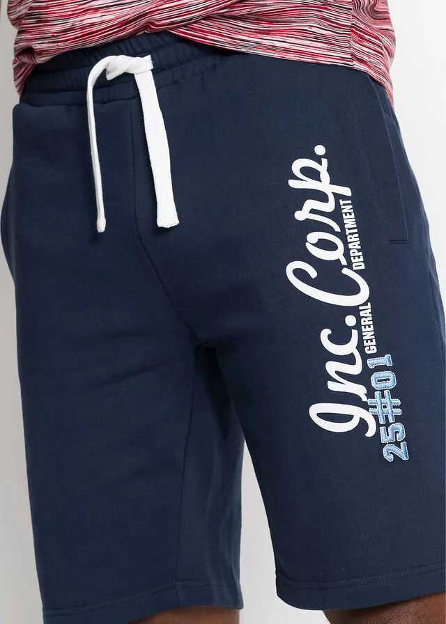 Black regular fit sweat fabric shorts.