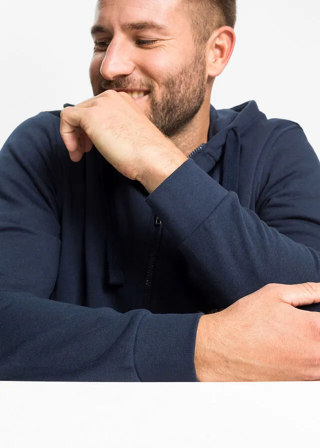 Blue Navy Hooded Tracksuit Jacket