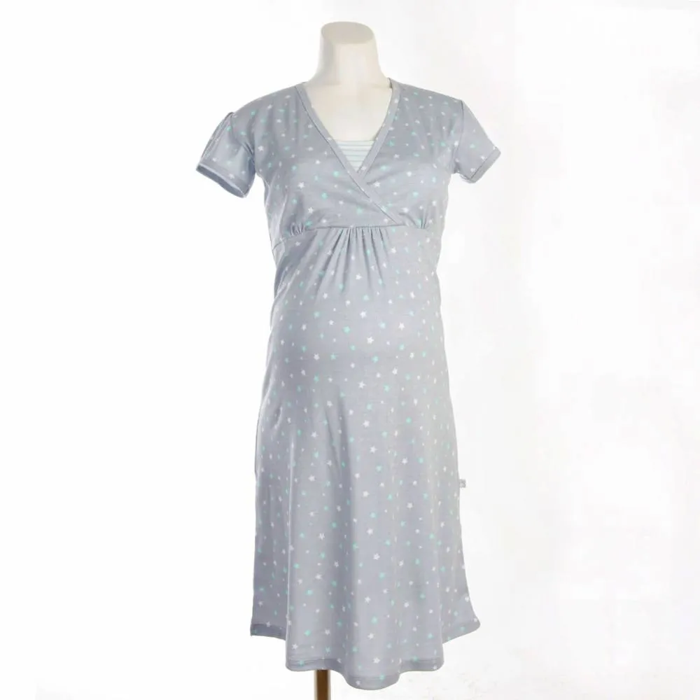 Maternity and Nursing Nightgown in STARLIGHT Mint