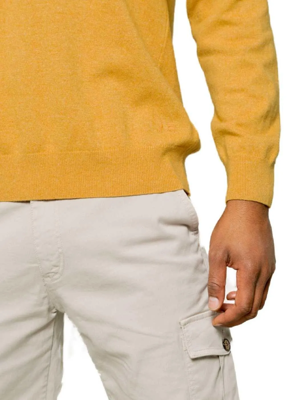 Men's Mustard Cashmere Polo Shirt from Scotta.