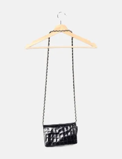 Mini bolso negro texturizado Uterqüe