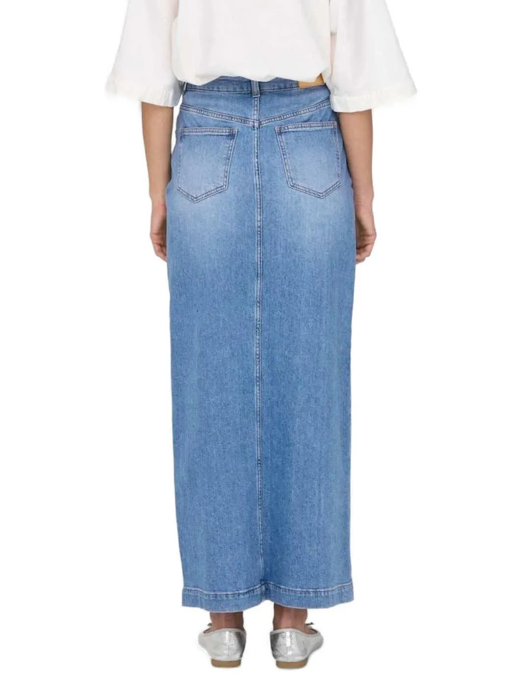 Only Mylah women's long blue denim skirt