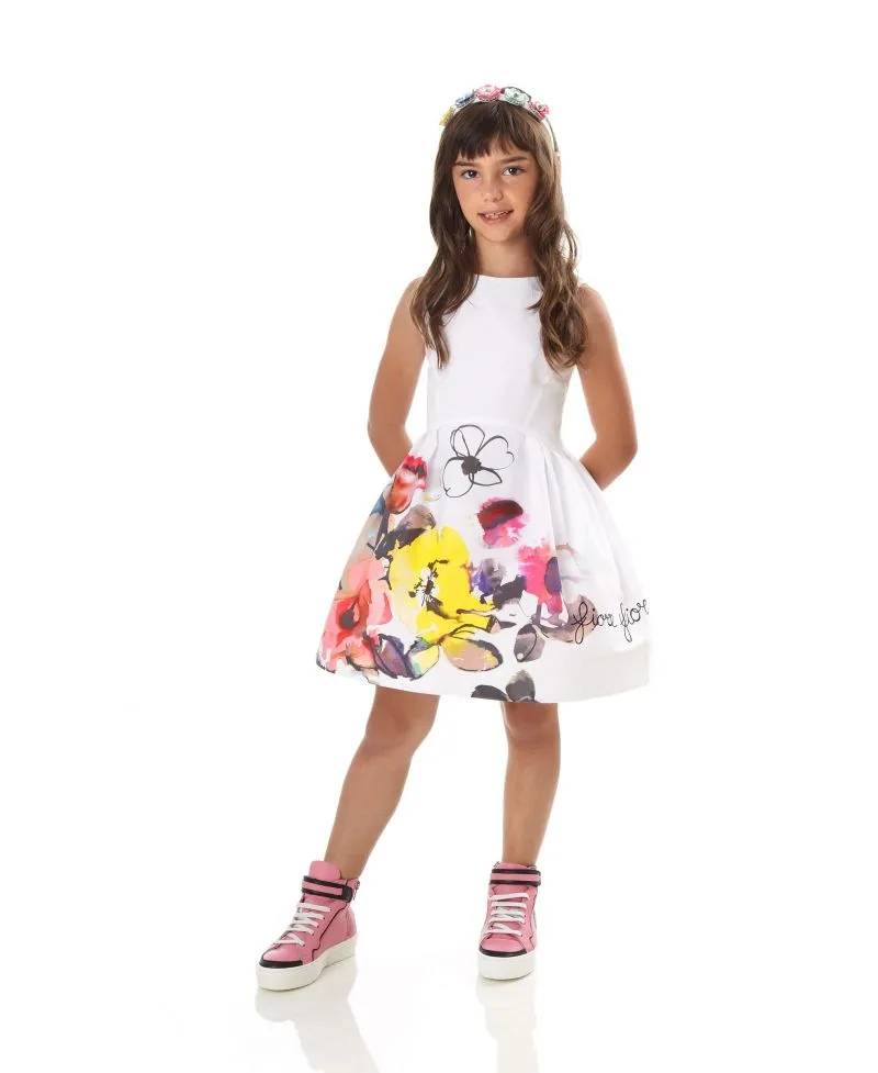 Simonetta Flores Acuarela Girl's Dress