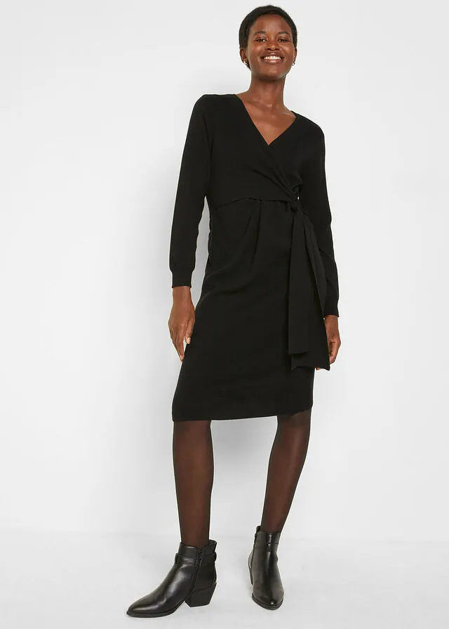 Vestido punto premamá lactancia Negro