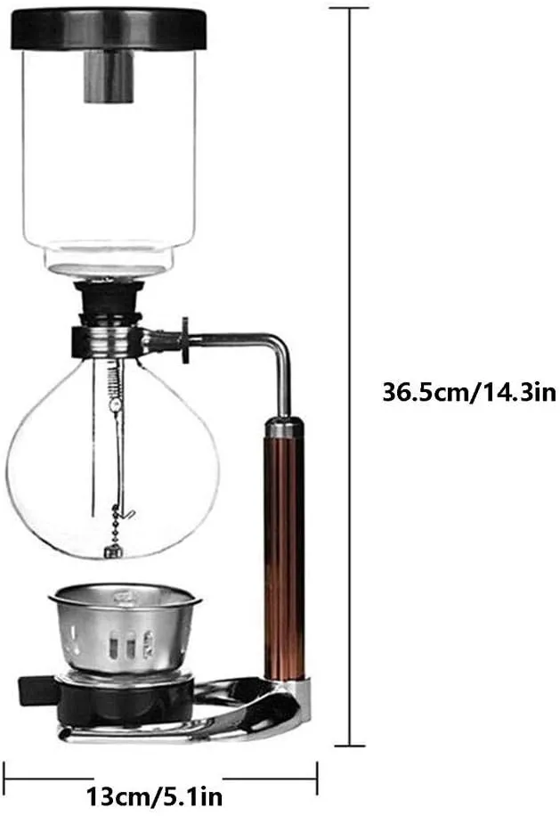 XFZJCHAP Cafetera de Mano con sifón, cafetera al vacío, cafetera de Vidrio Duradera y Resistente al Calor, Filtro para el hogar,